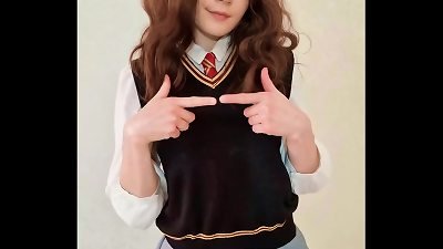 Hermione is a tiny shy, but her shyness won't stop her from being a nasty mega-bitch prepped to fuck right now