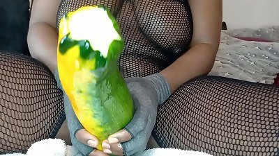 Luce loves pounding Her ass crevice with a huge Vegetable | https://onlyfans.com/smutty luce