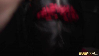 faux taxi Driver gets caught wanking in his cab by a horny passenger who wants to plow