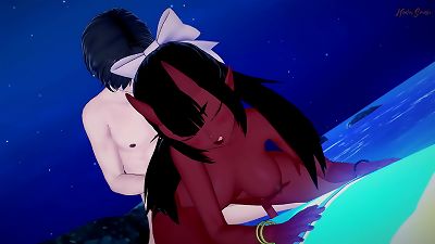 Meru the Succubus getting fucked at the beach!