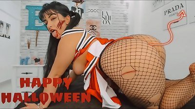 buxomy cheerleader zombie makes you cum &mdash; Halloween 2020 JOI Game | red Light Stop and Green Light jerk off - huge globes thick butt