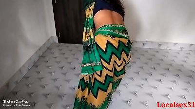 Green Saree indian older mom romp In Fivester hotel ( Official video By Localsex31)