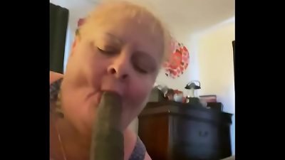Trailer grandmother gumjob deepthroat 9 inch bbc facial only gags once on 9 inch hard-on  no teeth