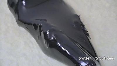 asian latex catsuit sub lady domination & submission and bondage in sleepsack