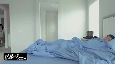 lil' female tries to Wake Up her brother But She Got her beaver pounded by annoying