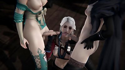 The Witcher Triple futanari - Ciri has romp with Triss and Yennefer