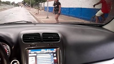 Public exhibitionism in outdoor through the streets of Valledupar, Colombia. DeisyYeraldine providing a lovemaking walk in an Ubersex showing her yam-sized booty and deep throating knob in the car on public roads
