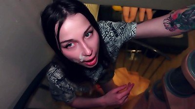 Stepsister gives stepbrother a blowjob while parents witness porn