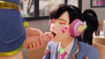 Overwatch's D.Va Tricked Into gobbling a schlong (HentaiSpark.com)