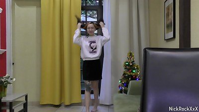 fresh neighbor from Asia with glasses came to visit